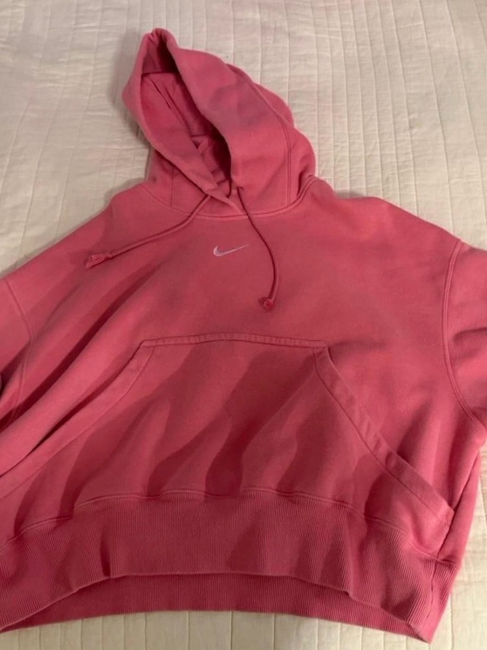 Nike Coral Pink Pullover Hoodie with Small Swoosh